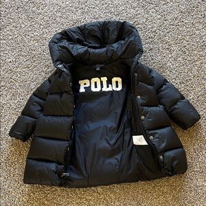 Ralph Lauren Black Jacket with Logo 3 years old